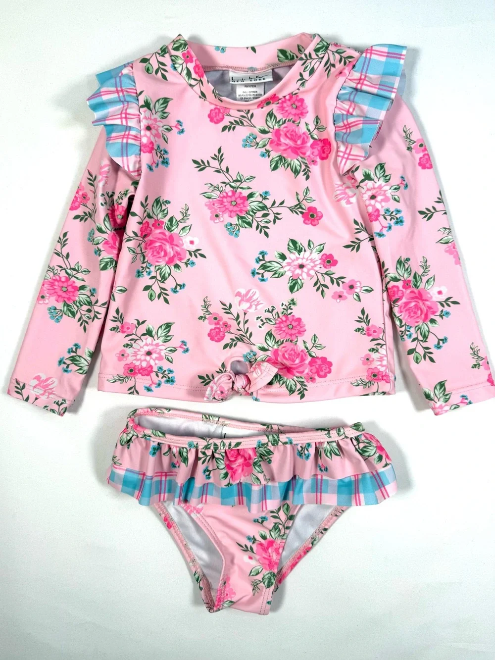 NICOLE‎ MILLER Girls 2T Floral Rash Guard Swim Set Cottagecore Coastal Preppy